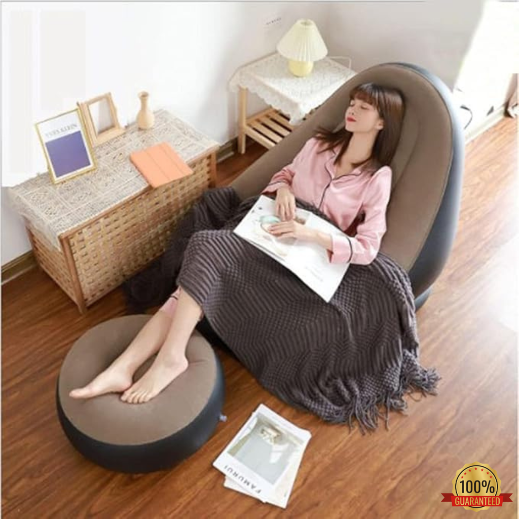 Inflatable Lounge Chair for Adults with Foot Stool.