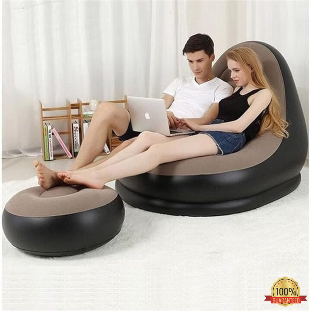 Inflatable Lounge Chair for Adults with Foot Stool.